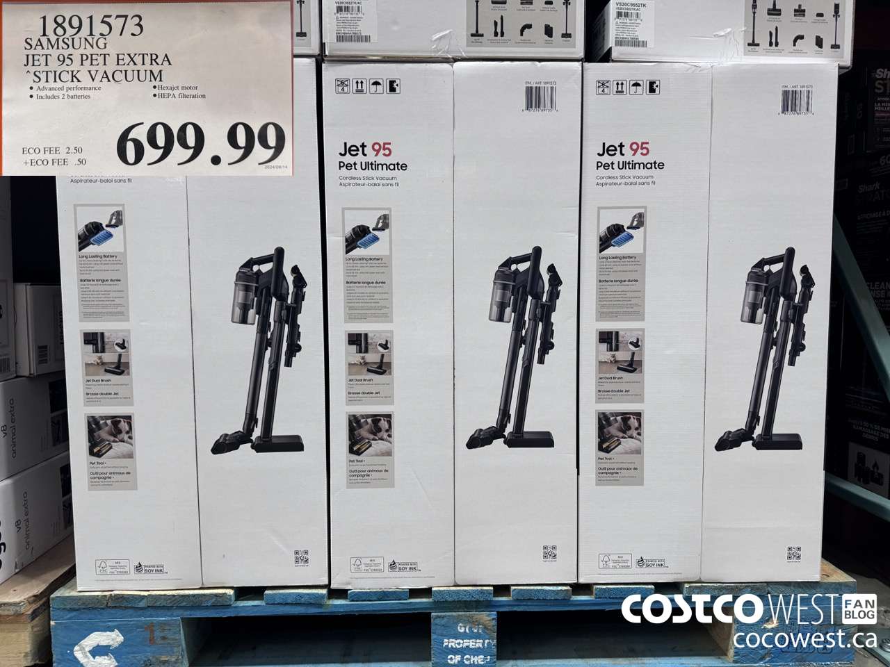 1891573 SAMSUNG JET 95 PET EXTRA STICK VACUUM $699.99