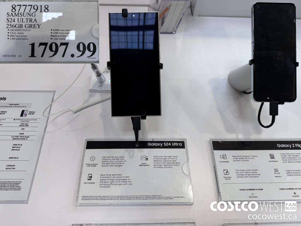 8777918 SAMSUNG S24 ULTRA 256GB GREY $1797.99