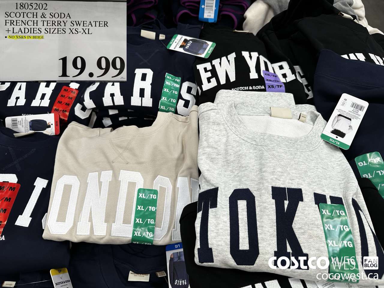 1805202 SCOTCH & SODA FRENCH TERRY SWEATER LADIES SIZES XS-XL $19.99