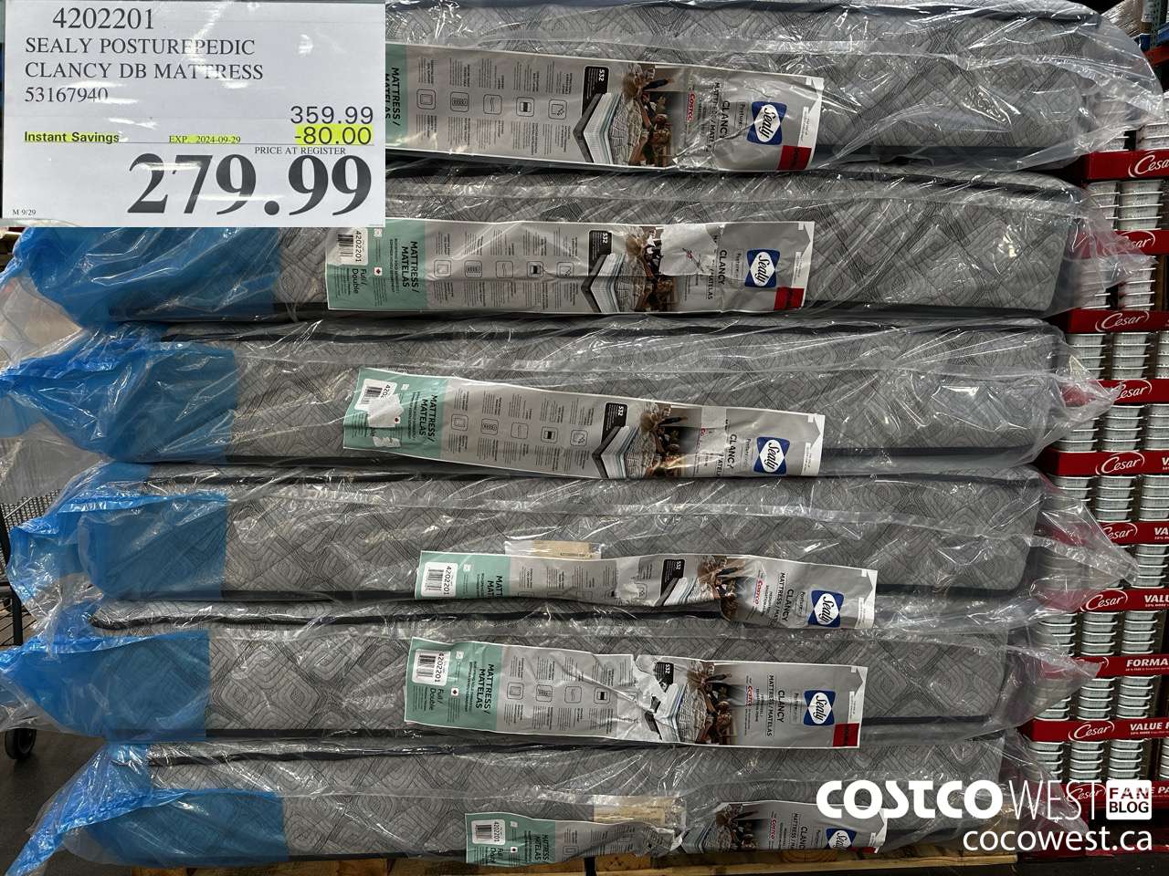 4202201 SEALY POSTUREPEDIC CLANCY DB MATTRESS 53167940 ($80.00 INSTANT SAVINGS EXPIRES ON 2024-09-29) $279.99