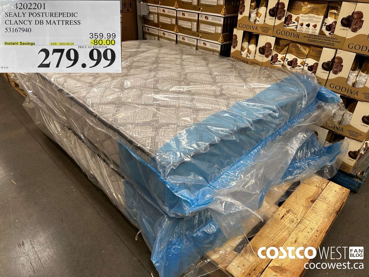 4202201 SEALY POSTUREPEDIC CLANCY DB MATTRESS 53167940 ($80.00 INSTANT SAVINGS EXPIRES ON 2024-09-29) $279.99