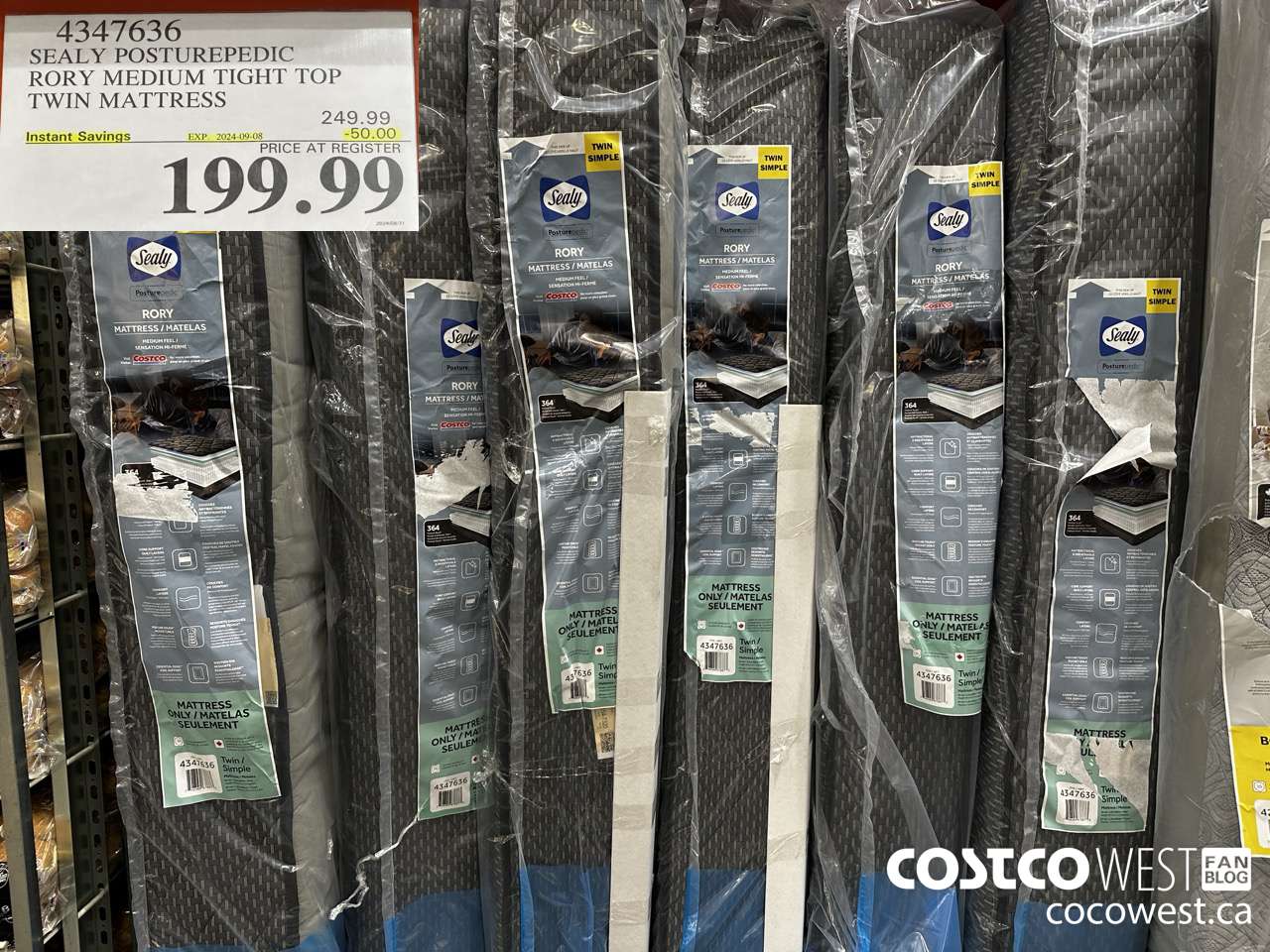 4347636 SEALY POSTUREPEDIC RORY MEDIUM TIGHT TOP TWIN MATTRESS ($50.00 INSTANT SAVINGS EXPIRES ON 2024-09-08) $199.99