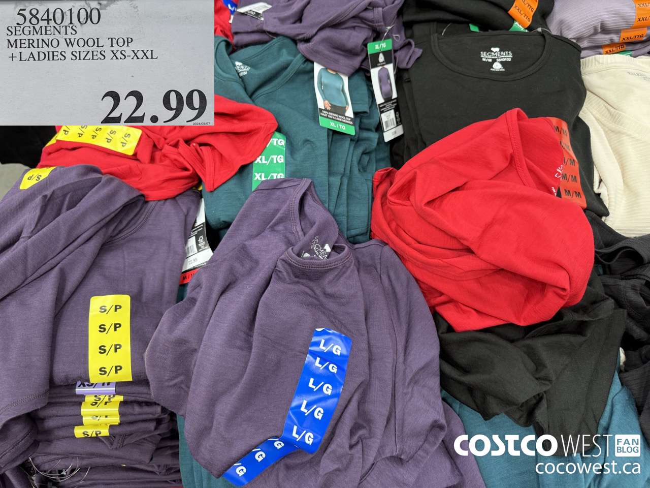 5840100 SEGMENTS MERINO WOOL TOP LADIES SIZES XS-XXL $22.99