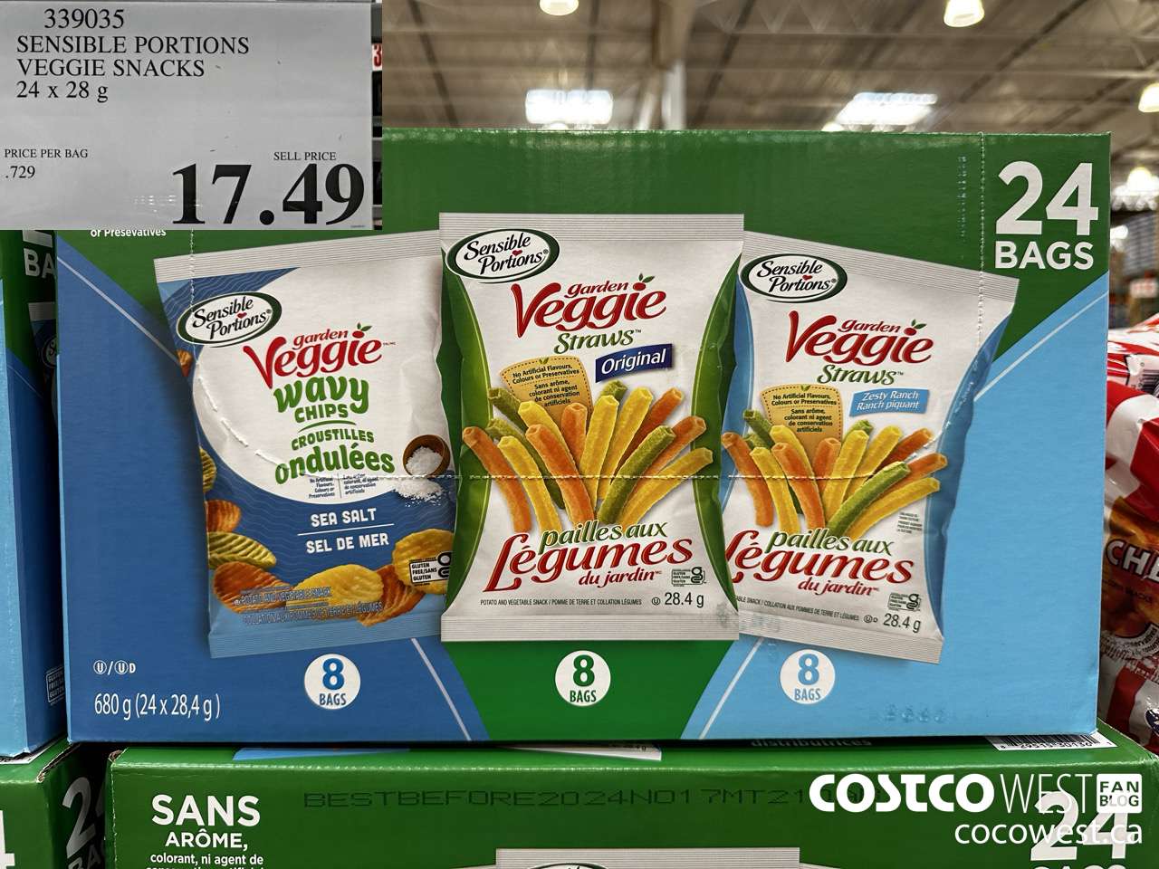 339035 SENSIBLE PORTIONS VEGGIE SNACKS 24 x 28 g $17.49