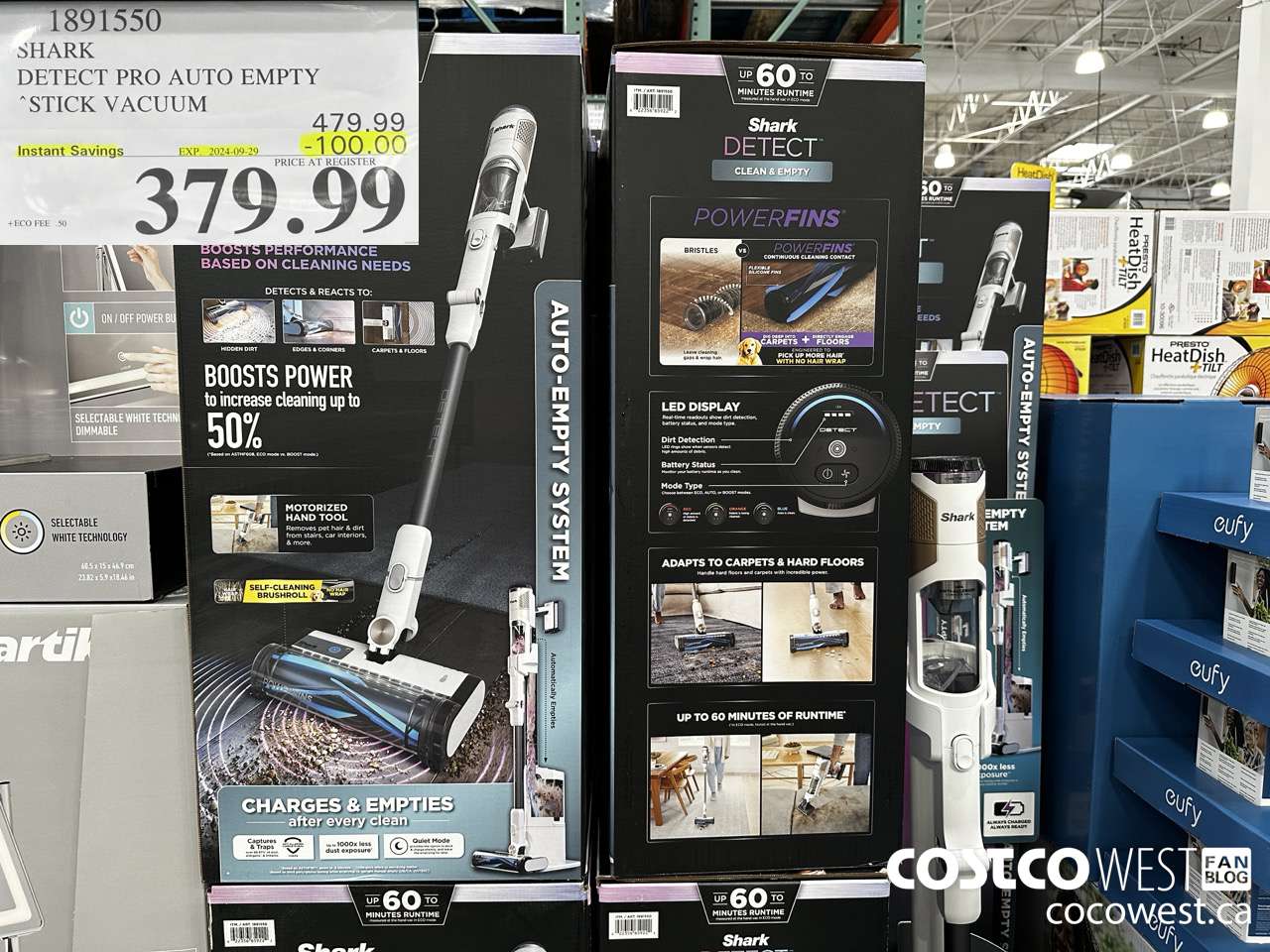 1891550 SHARK DETECT PRO AUTO EMPTY STICK VACUUM ($100.00 INSTANT SAVINGS EXPIRES ON 2024-09-29) $379.99