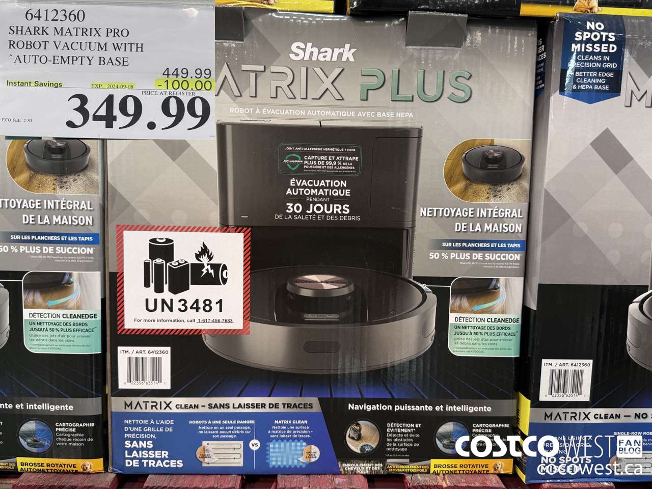 6412360 SHARK MATRIX PRO ROBOT VACUUM WITH AUTO-EMPTY HEPA BASE ($100.00 INSTANT SAVINGS EXPIRES ON 2024-09-08) $349.99