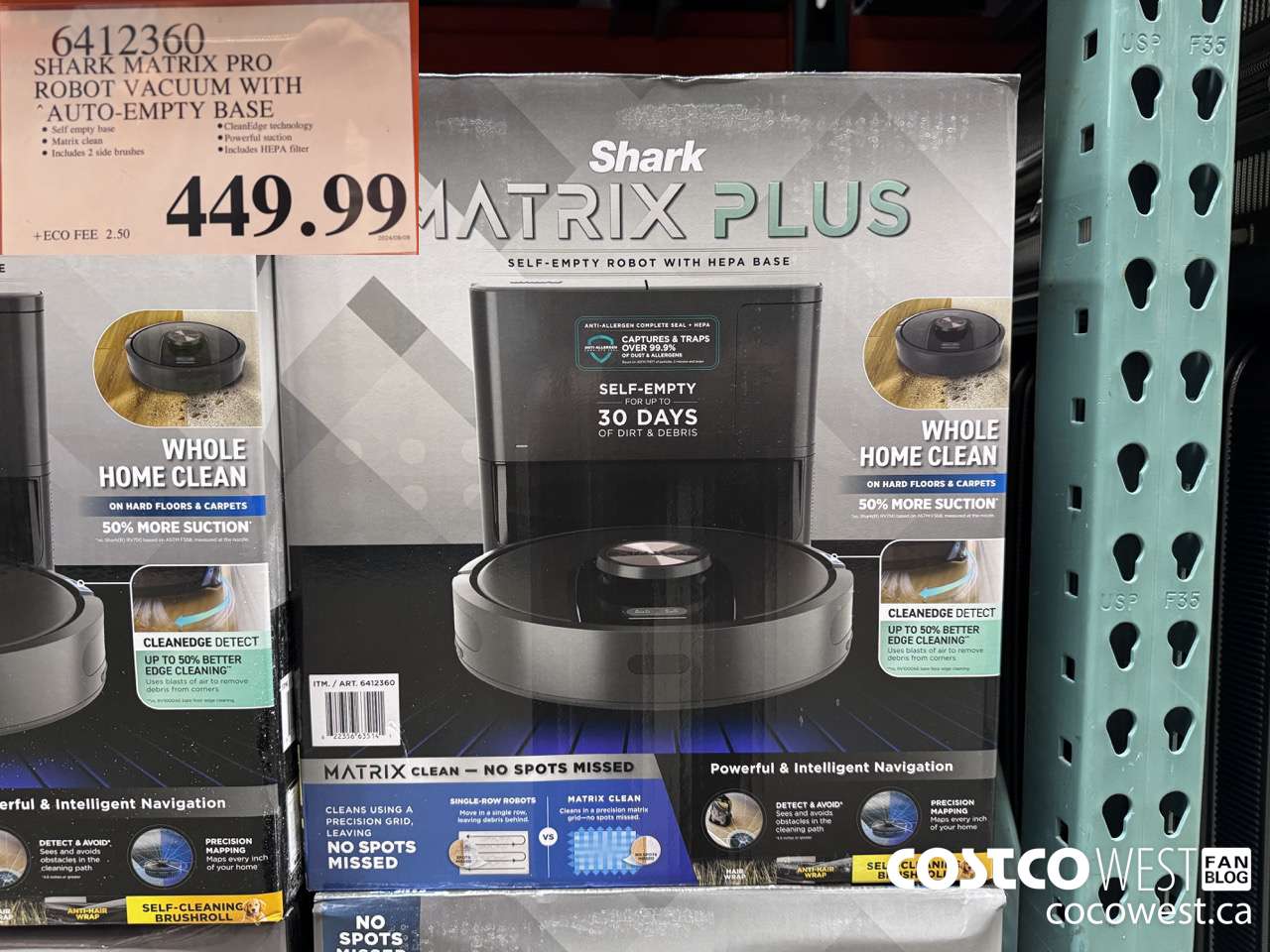 6412360 SHARK MATRIX PRO ROBOT VACUUM WITH AUTO-EMPTY HEPA BASE $449.99