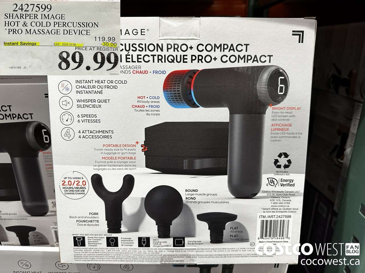 2427599 SHARPER IMAGE HOT & COLD PERCUSSION PRO MASSAGE DEVICE ($30.00 INSTANT SAVINGS EXPIRES ON 2024-10-06) $89.99