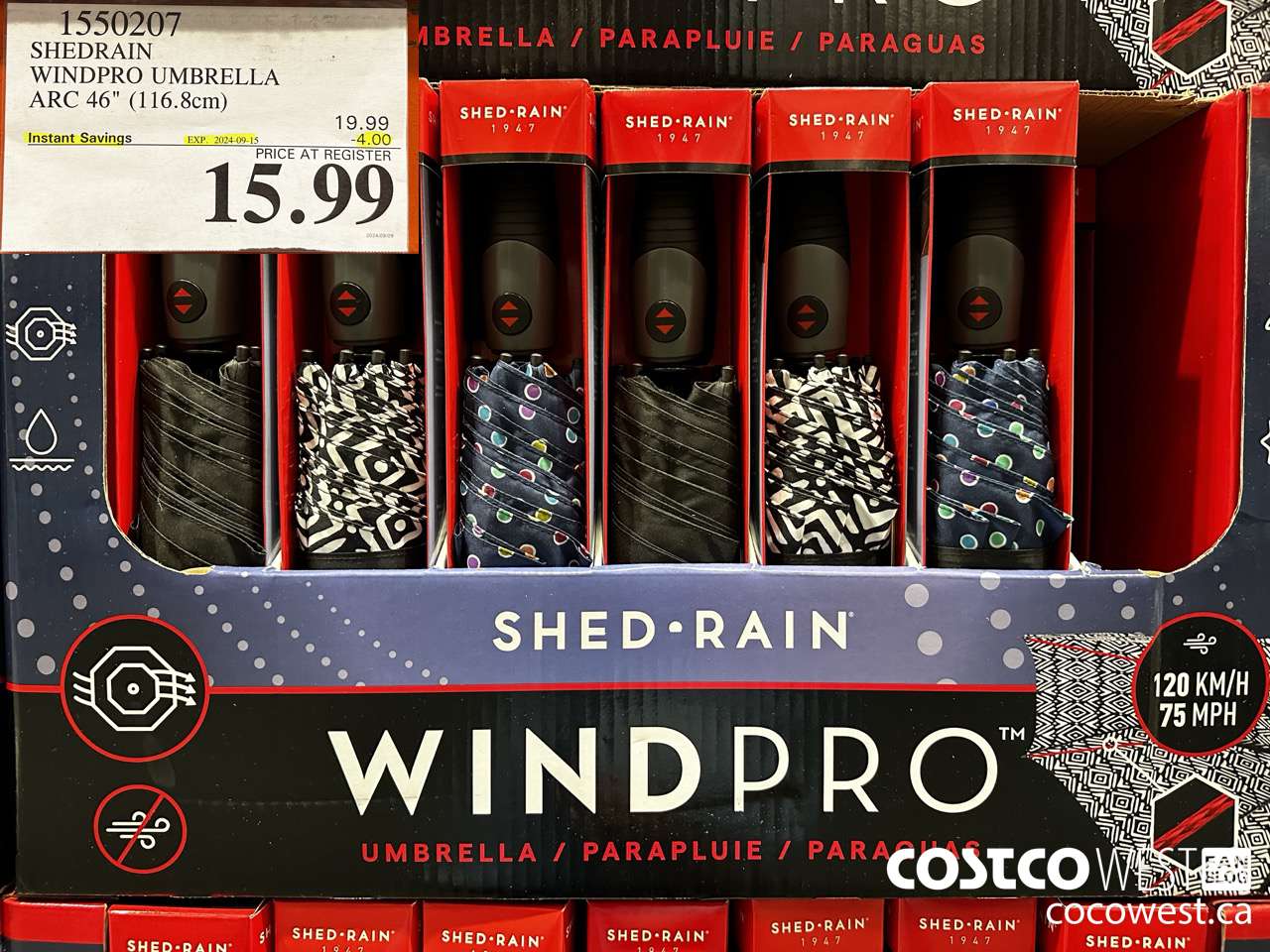 1550207 SHEDRAIN WINDPRO UMBRELLA ARC 46