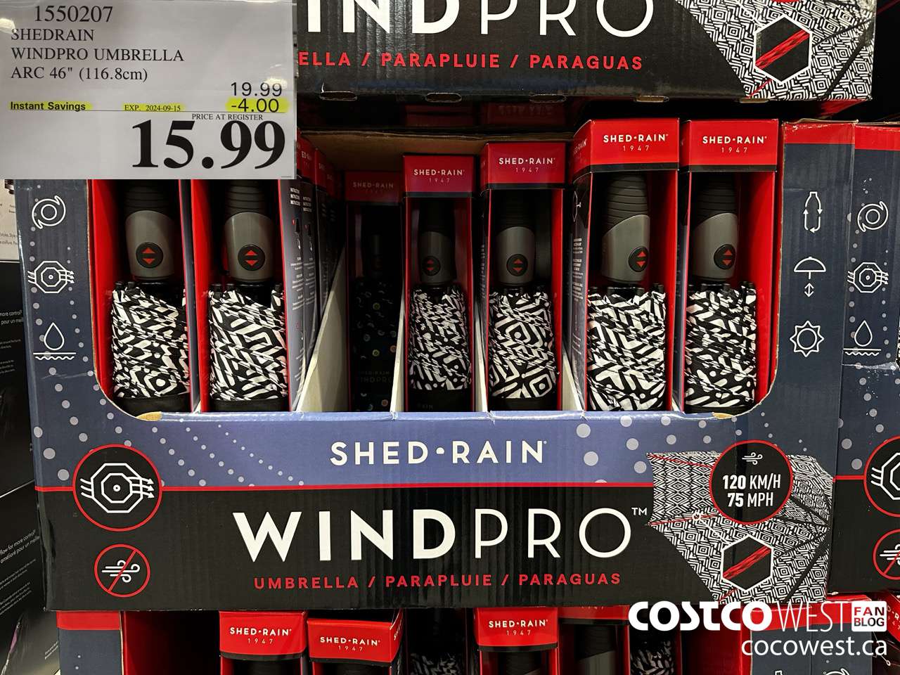 1550207 SHEDRAIN WINDPRO UMBRELLA ARC 46
