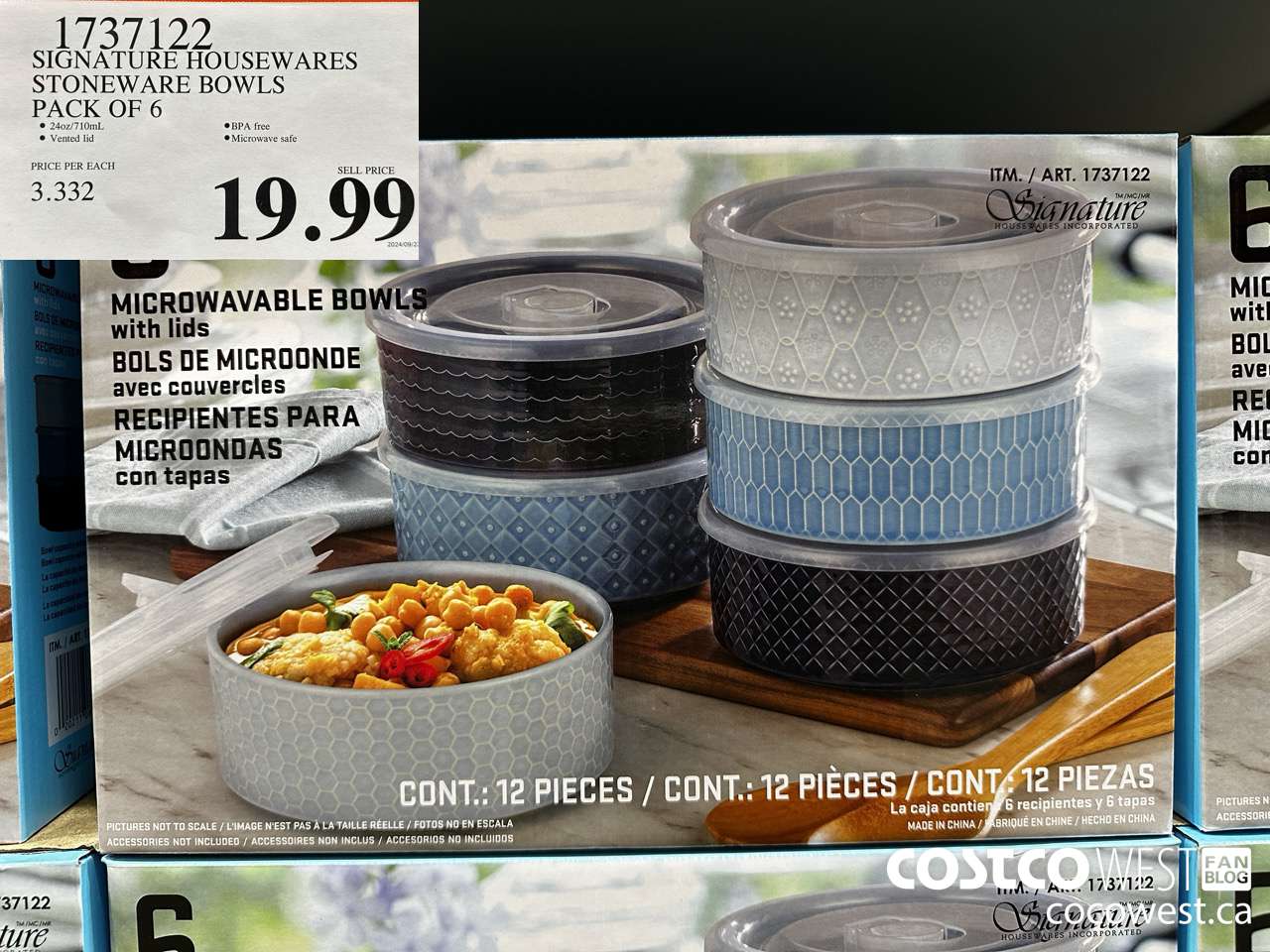 1737122 SIGNATURE HOUSEWARES STONEWARE BOWLS PACK OF 6 $19.99