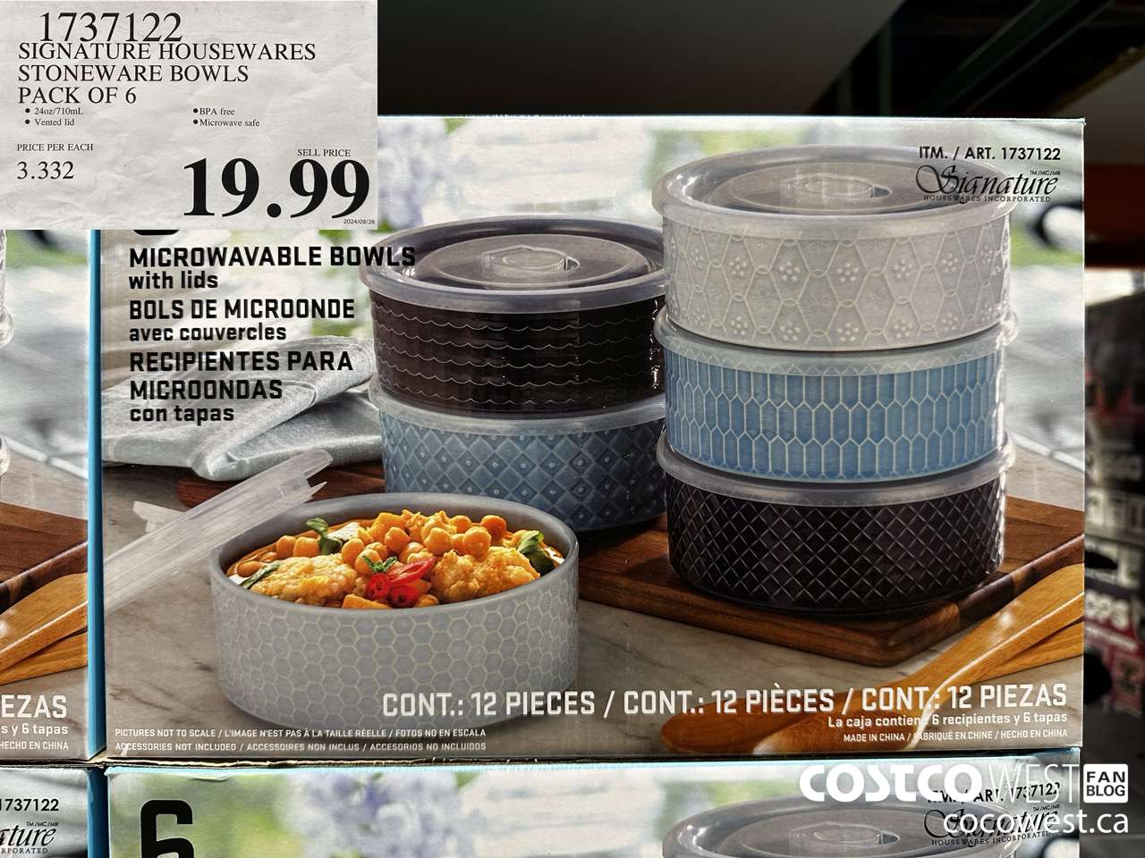 1737122 SIGNATURE HOUSEWARES STONEWARE BOWLS PACK OF 6 $19.99