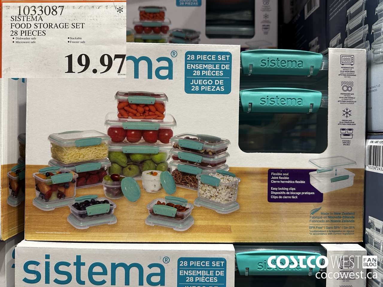 1033087 SISTEMA FOOD STORAGE SET 28 PIECE $19.97