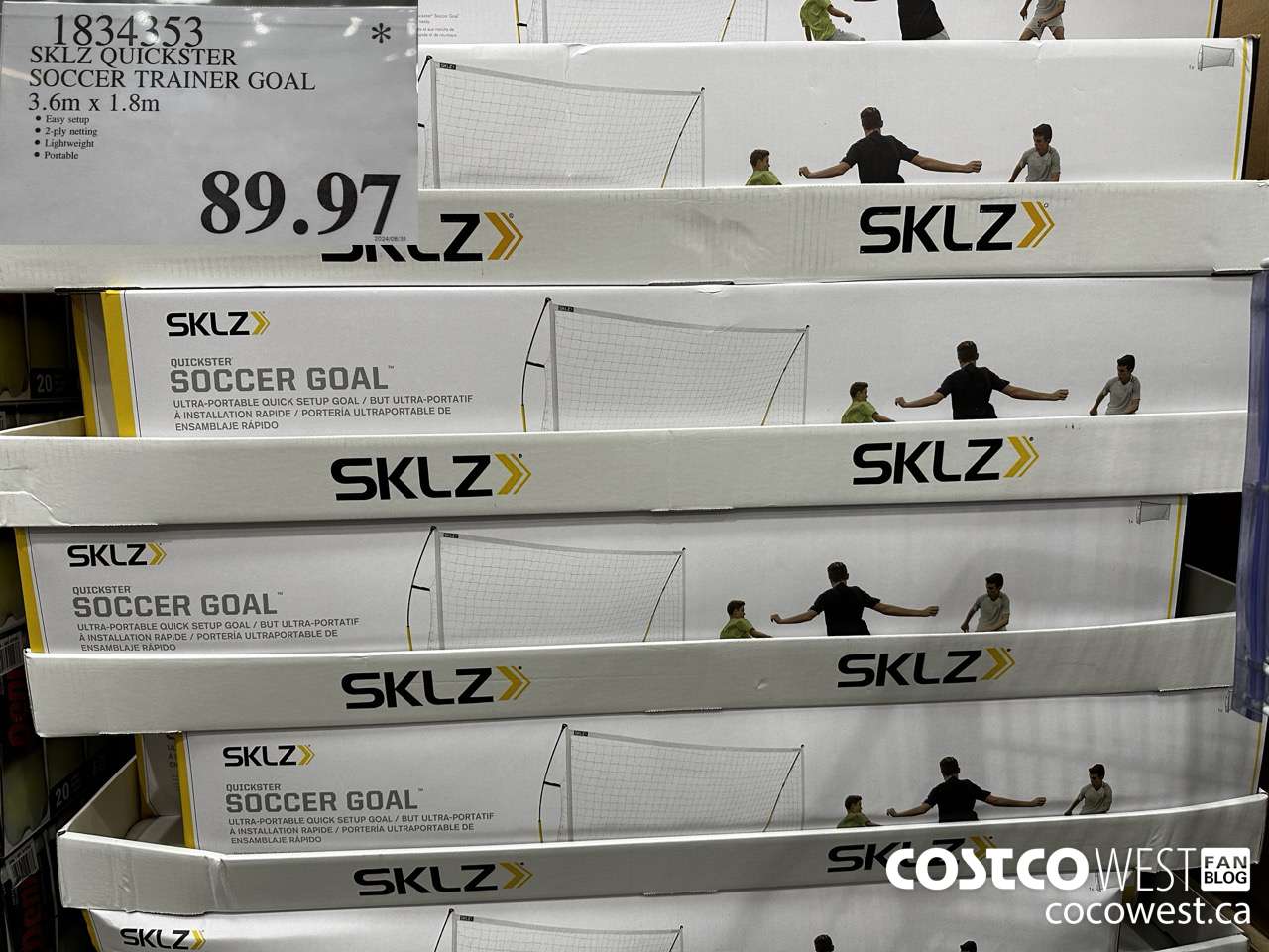 1834353 SKLZ QUICKSTER SOCCER TRAINER GOAL 3.6M X 1.8M $89.97