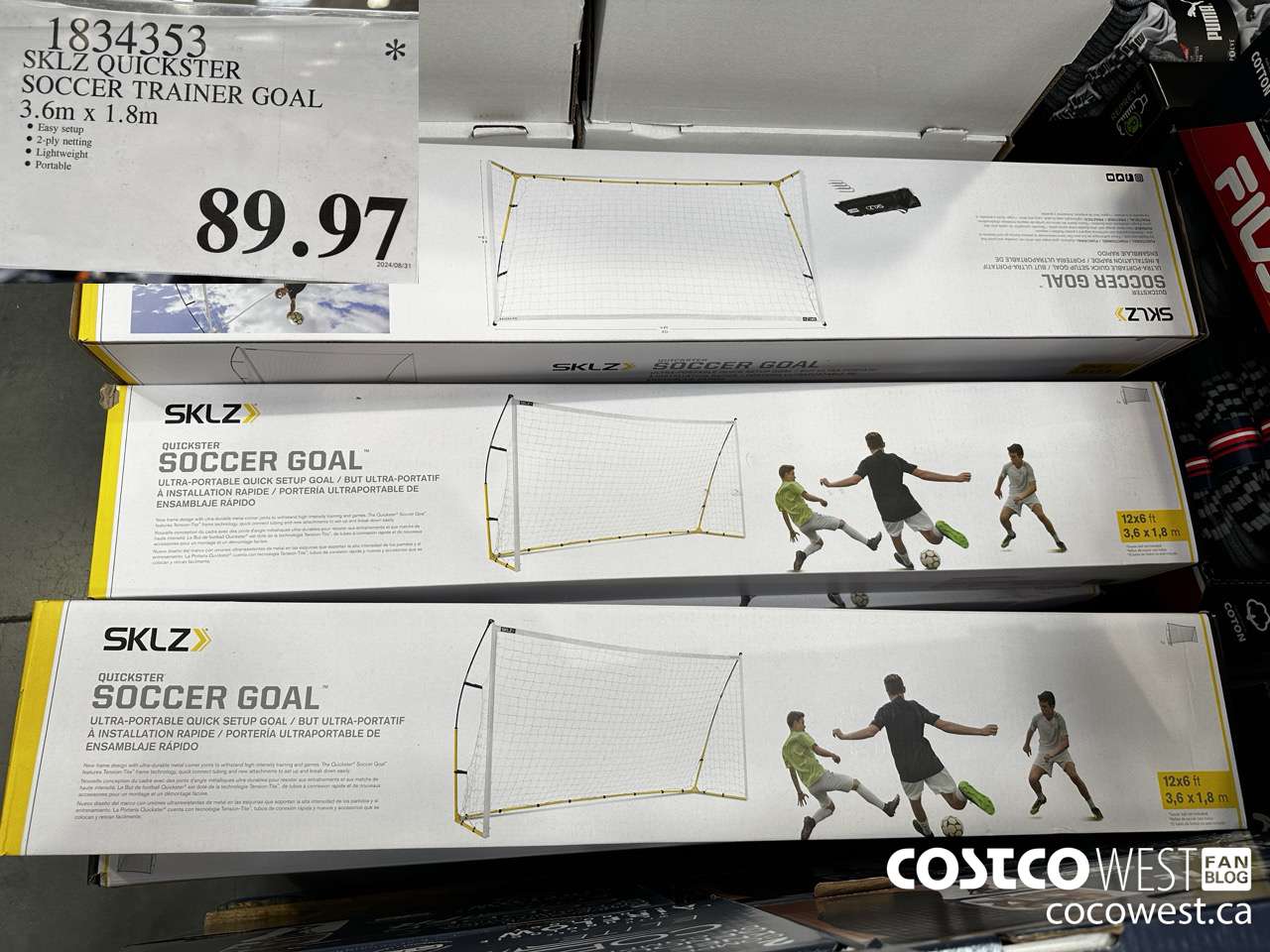 1834353 SKLZ QUICKSTER SOCCER TRAINER GOAL 3.6M X 1.8M $89.97