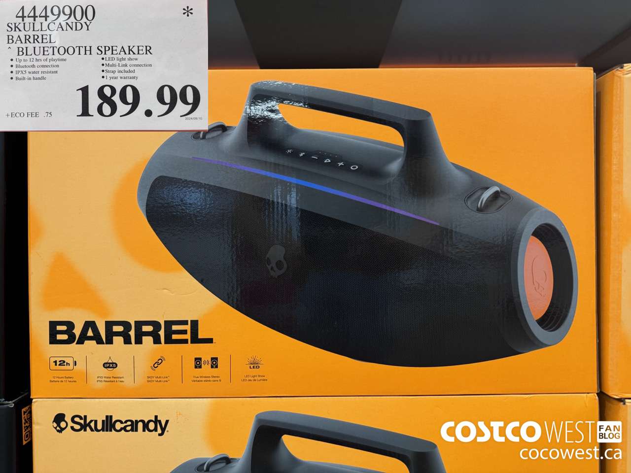 4449900 SKULLCANDY BARREL BLUETOOTH SPEAKER $189.99