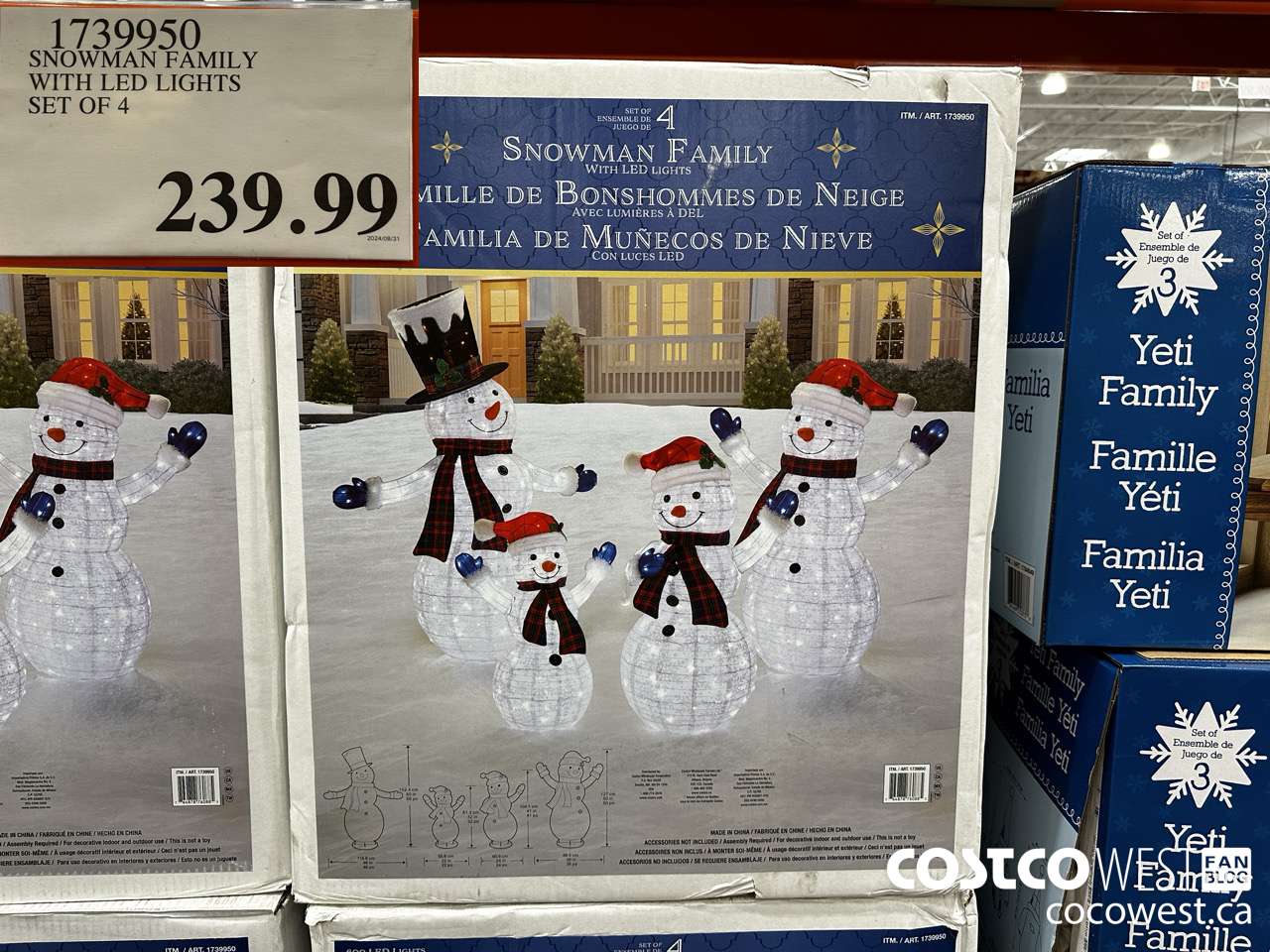 1739950 SNOWMAN FAMILY WITH LED LIGHTS SET OF 4 $239.99