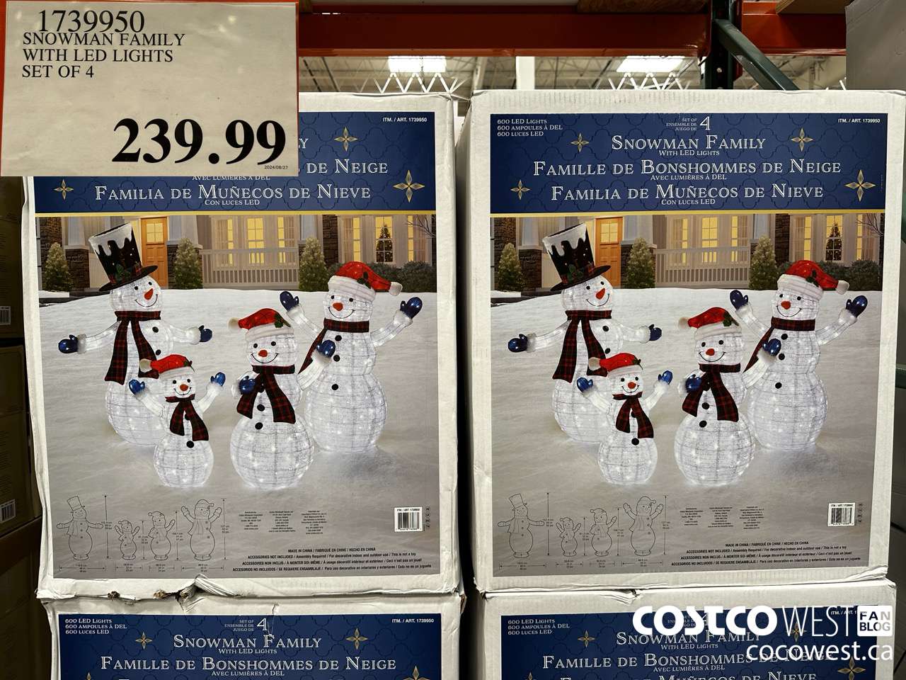1739950 SNOWMAN FAMILY WITH LED LIGHTS SET OF 4 $239.99