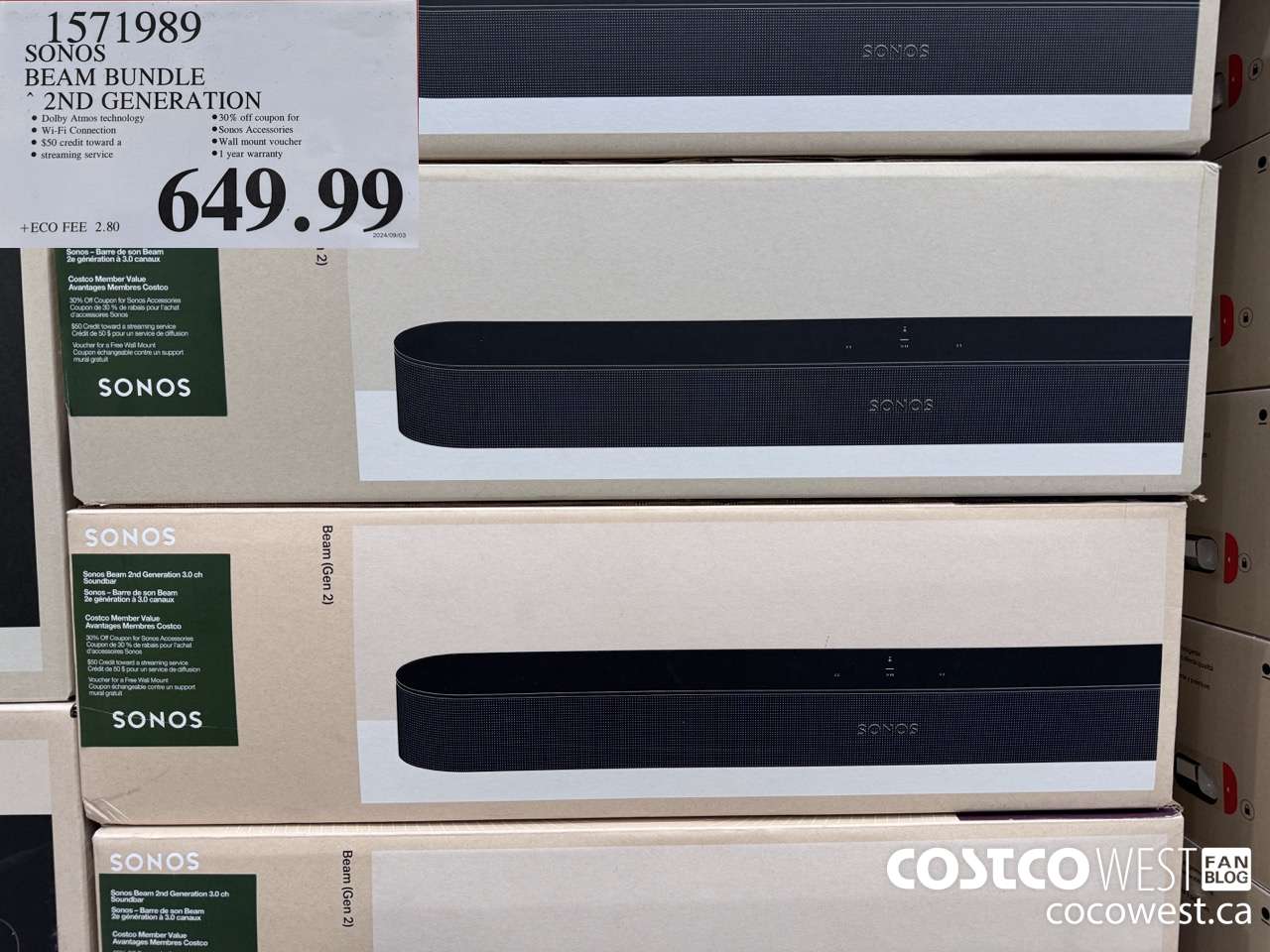 1571989 SONOS BEAM (GEN 2) BUNDLE $649.99