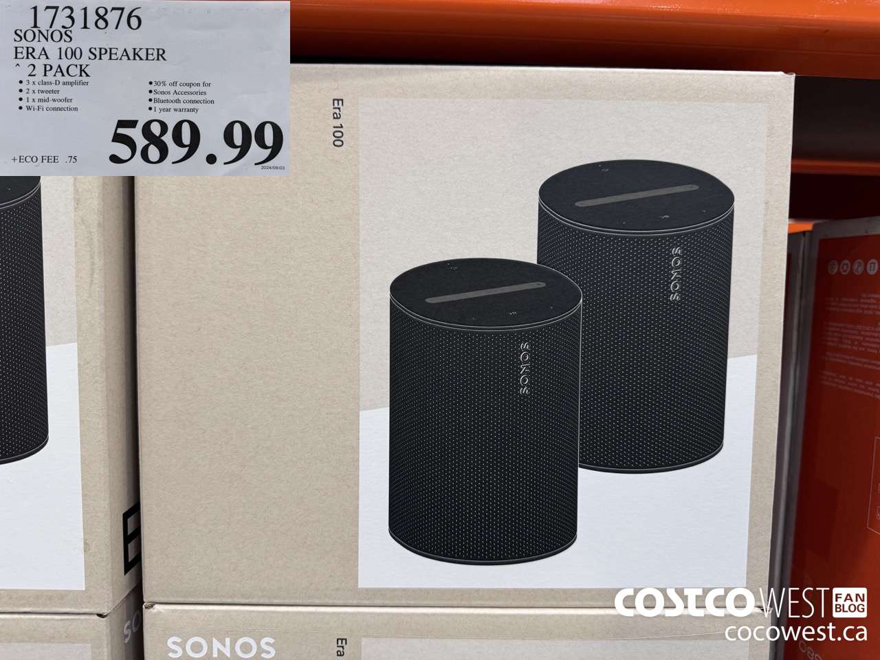 1731876 SONOS ERA 100 SPEAKER 2 PACK $589.99
