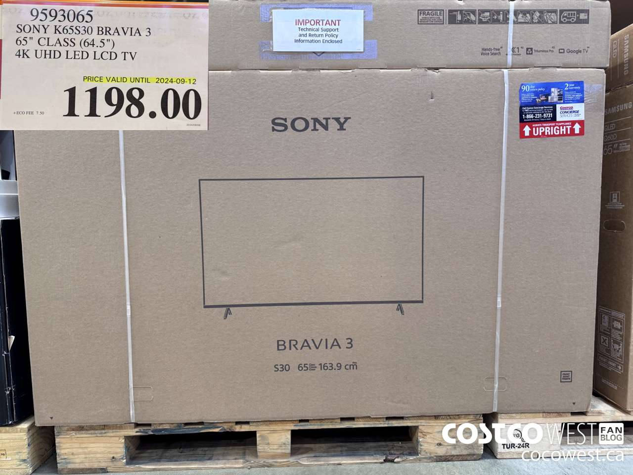 9593065 SONY K65S30 BRAVIA 3 65
