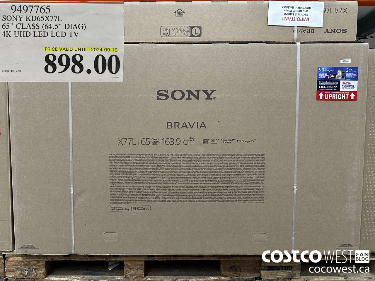 9497765 SONY KD65X77L 65