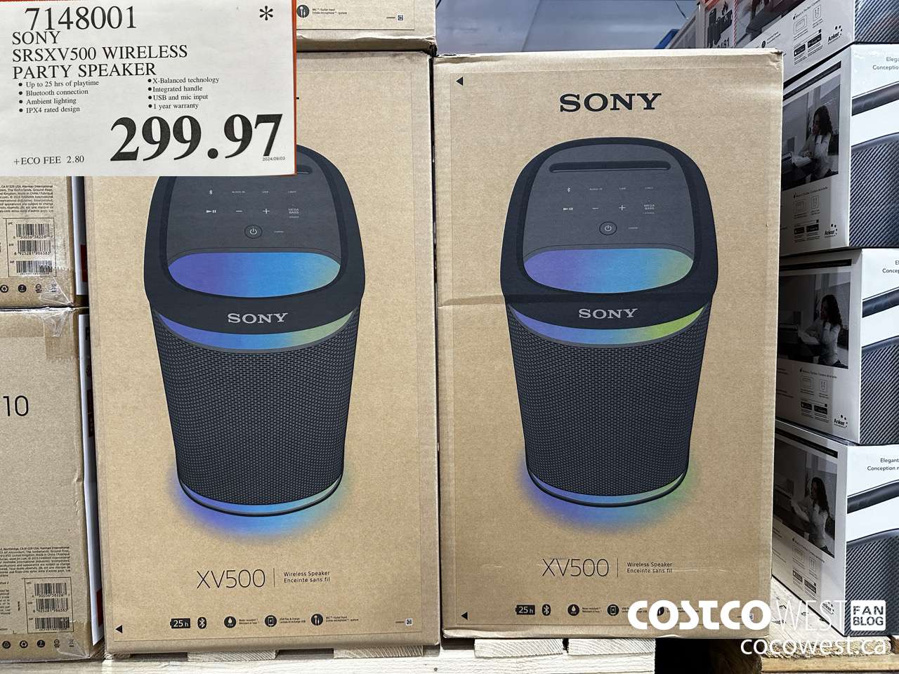 7148001 SONY SRSXV500 WIRELESS PARTY SPEAKER $299.97