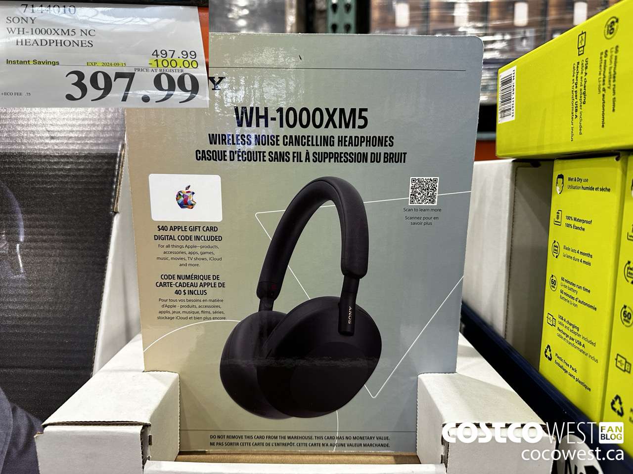 7144010 SONY WH-1000XM5 NC HEADPHONES ($100.00 INSTANT SAVINGS EXPIRES ON 2024-09-15) $397.99