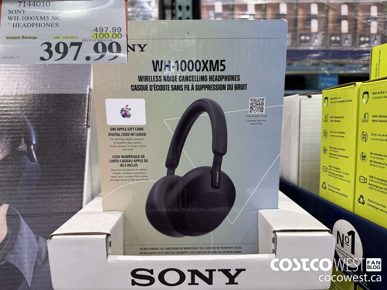 7144010 SONY WH-1000XM5 NC HEADPHONES ($100.00 INSTANT SAVINGS EXPIRES ON 2024-09-15) $397.99