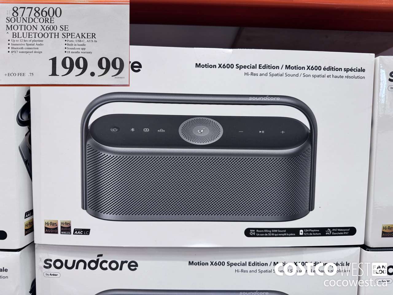 8778600 SOUNDCORE MOTION X600 SE BLUETOOTH SPEAKER $199.99