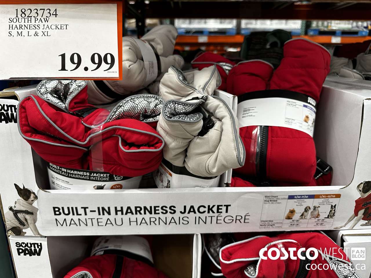 1823734 SOUTH PAW HARNESS JACKET S, M, L & XL $19.99