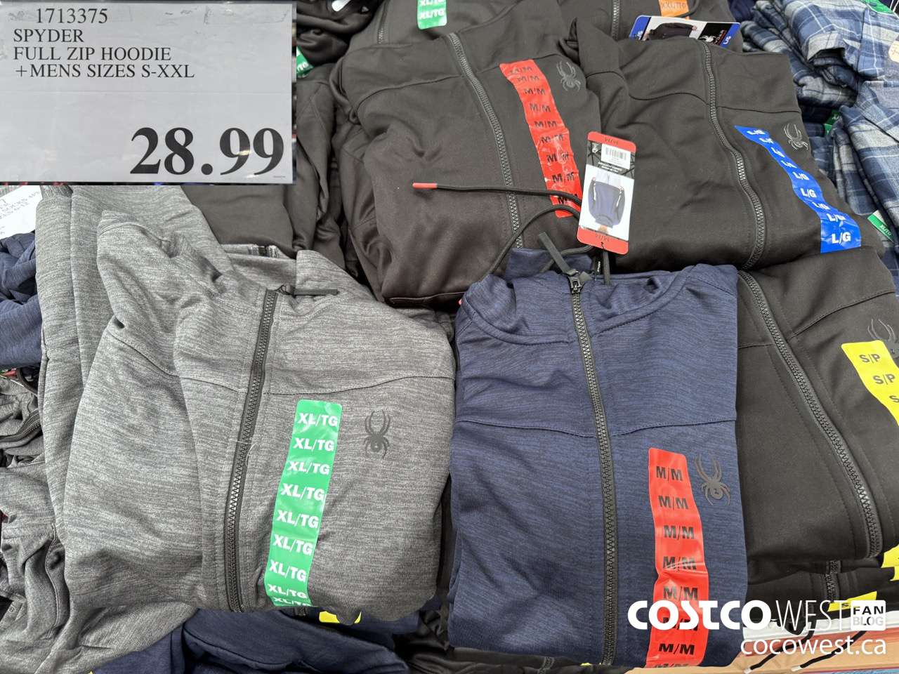 1713375 SPYDER FULL ZIP HOODIE MENS SIZES S-XXL $28.99