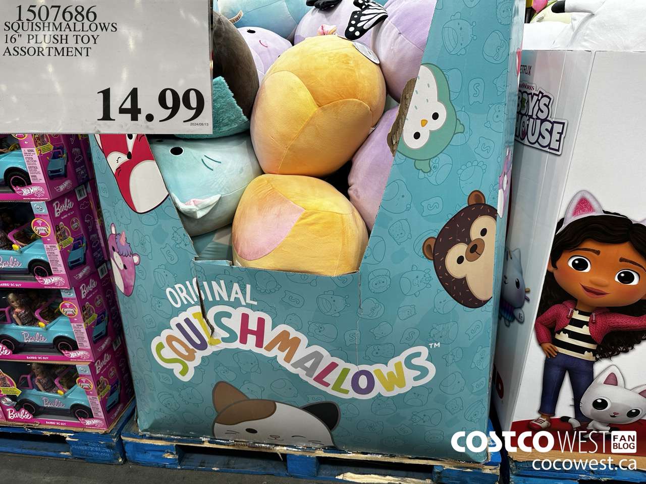 1507686 SQUISHMALLOWS 16 INCH PLUSH ASSORTMENT $14.99