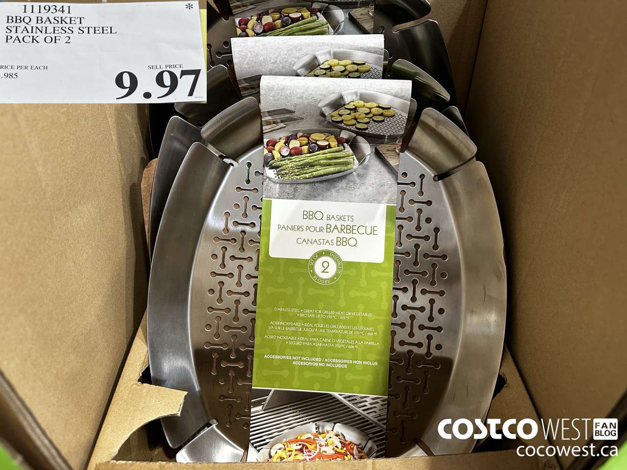 1119341 STAINLESS STEEL BBQ BASKET PACK OF 2 $9.97