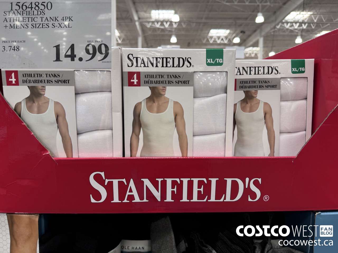 1564850 STANFIELDS ATHLETIC TANK 4PK MENS SIZES S-XXL $14.99