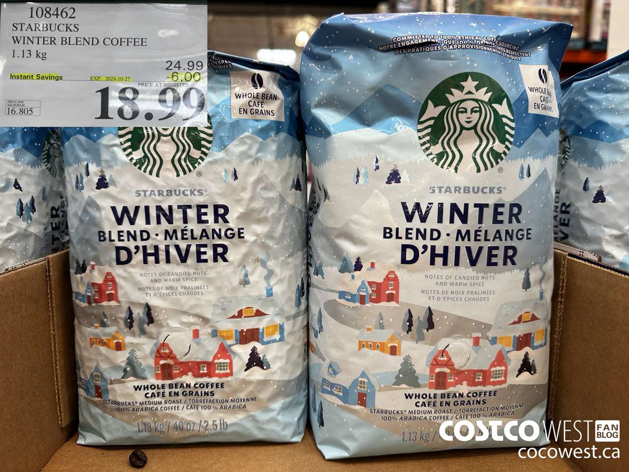 108462 STARBUCKS WINTER BLEND 1.13 KG ($6.00 INSTANT SAVINGS EXPIRES ON 2024-10-27) $18.99