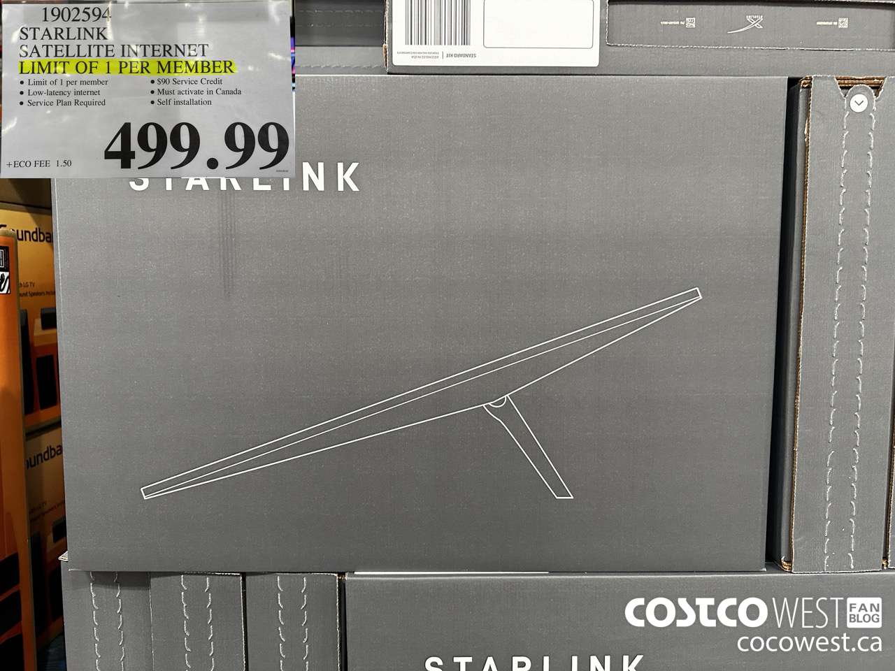 1902594 STARLINK SATELLITE INTERNET LIMIT OF 1 PER MEMBER $499.99