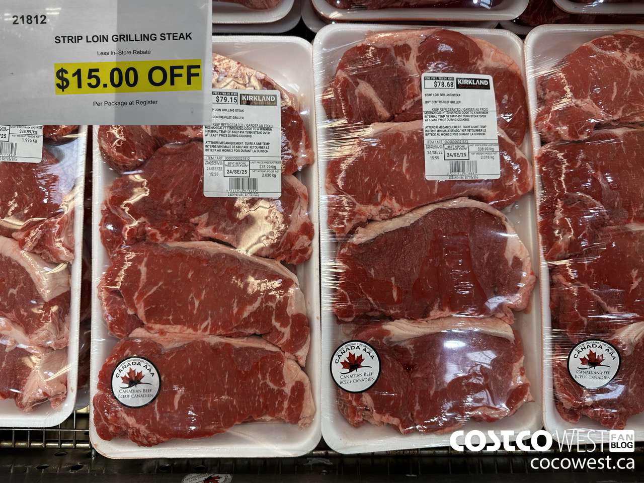 21812 STRIP LOIN GRILLING STEAK ($15.00 INSTANT SAVINGS)