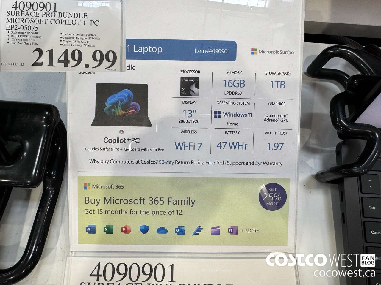 4090901 SURFACE PRO BUNDLE MICROSOFT COPILOT + PC EP2-05075 $2149.99