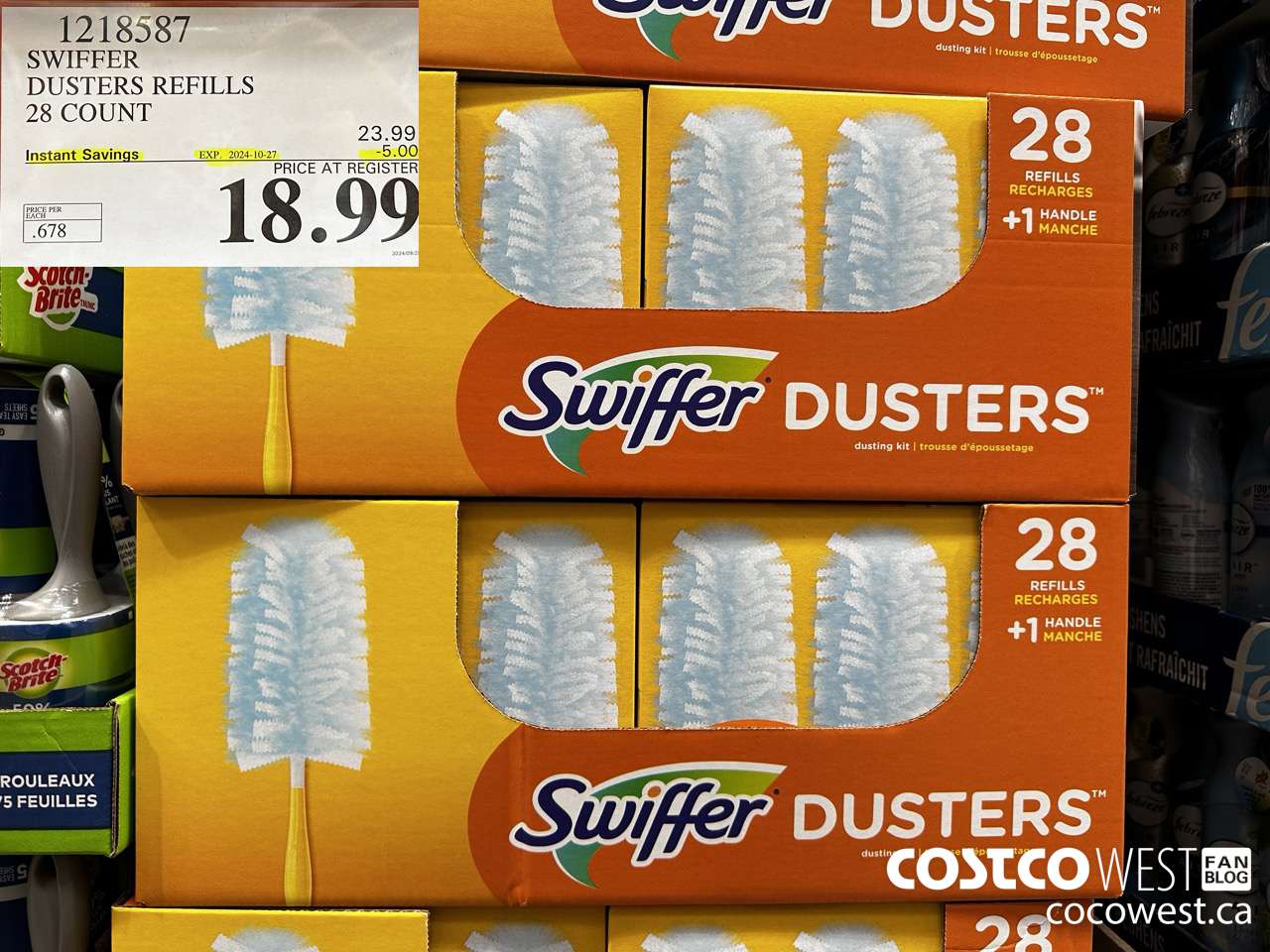 1218587 SWIFFER DUSTERS REFILLS 28 COUNT ($5.00 INSTANT SAVINGS EXPIRES ON 2024-10-27) $18.99