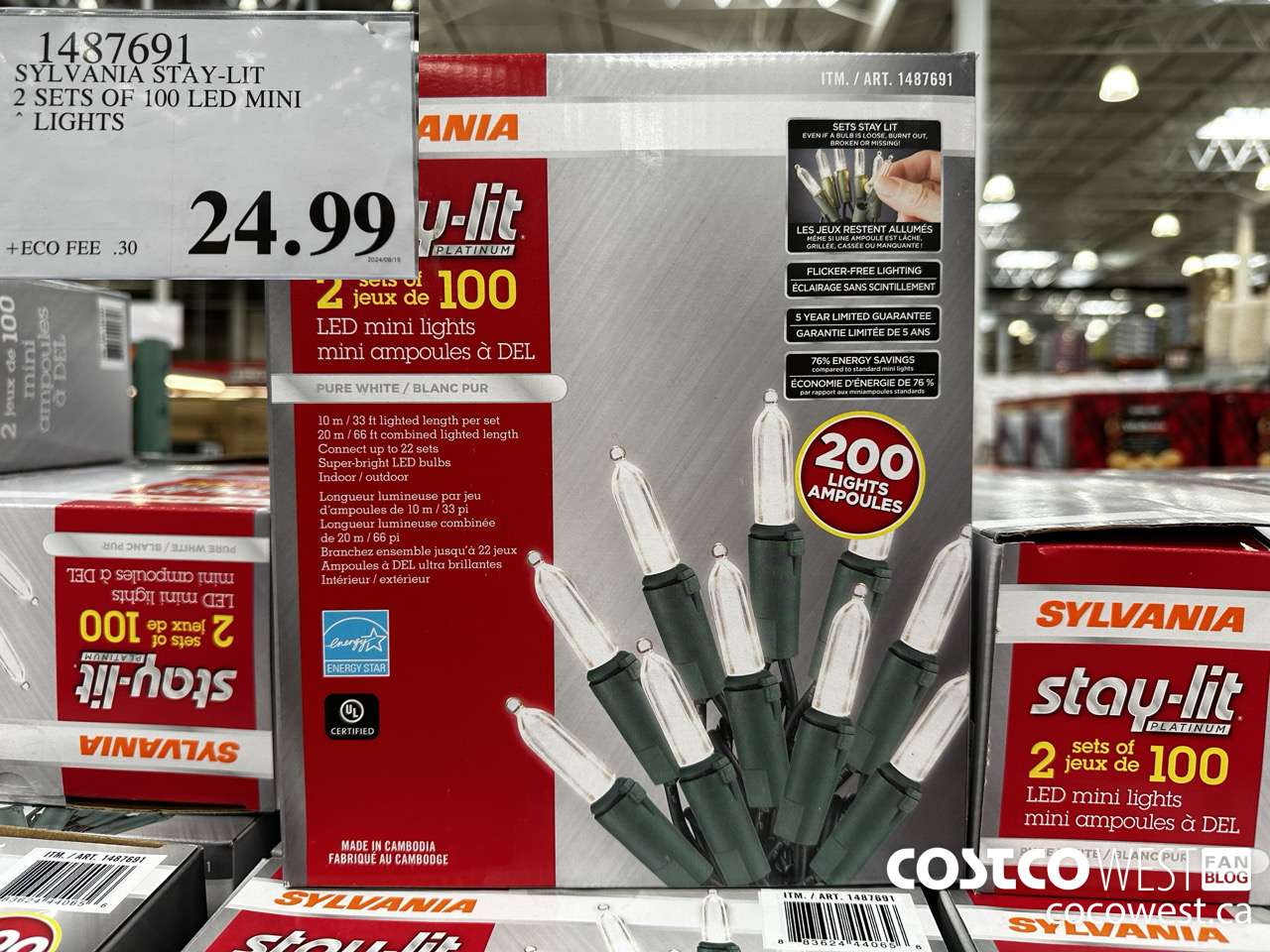 1487691 SYLVANIA STAY-LIT 2 SETS OF 100 LED MINI LIGHTS  $24.99