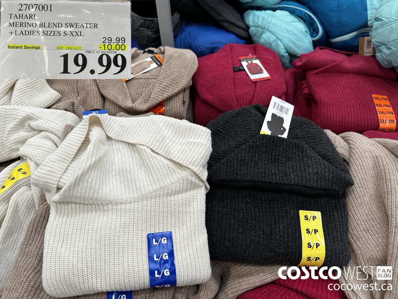 2707001 TAHARI MERINO BLEND SWEATER LADIES SIZES S-XXL ($10.00 INSTANT SAVINGS EXPIRES ON 2024-10-27) $19.99
