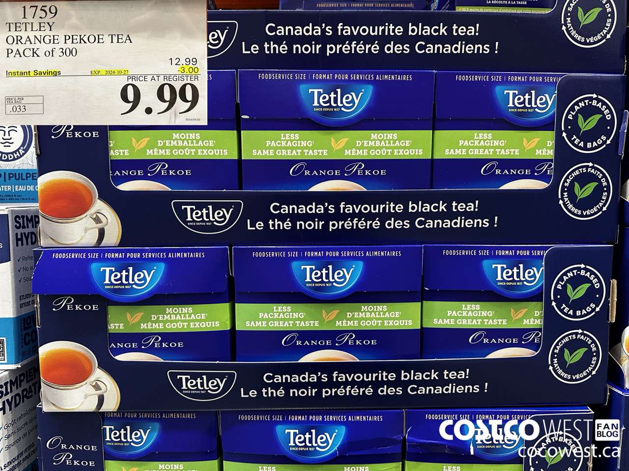 1759 TETLEY ORANGE PEKEO TEA PACK OF 300 ($3.00 INSTANT SAVINGS EXPIRES ON 2024-10-27) $9.99