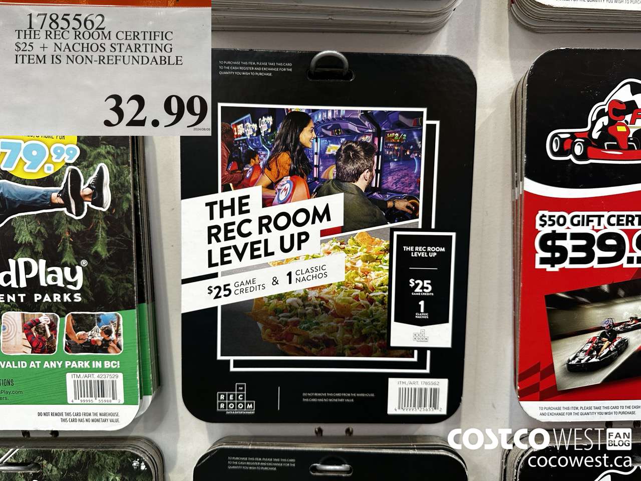 1785562 THE REC ROOM CERTIFICATE $25 + NACHOS STARTING $19 $32.99