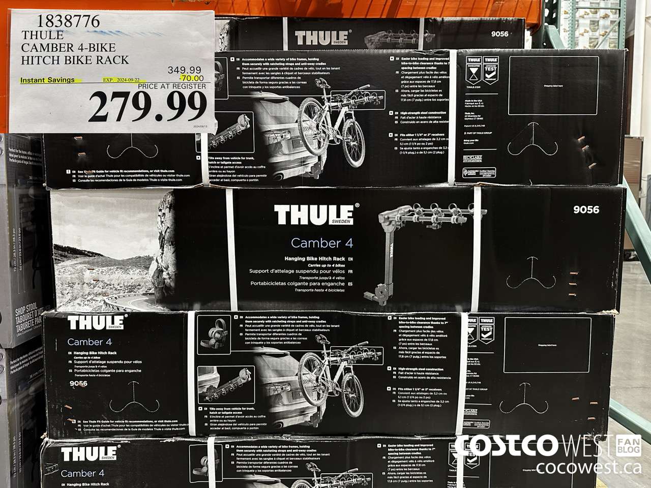 1838776 THULE CAMBER 4-BIKE HITCH BIKE RACK ($70.00 INSTANT SAVINGS EXPIRES ON 2024-09-22) $279.99