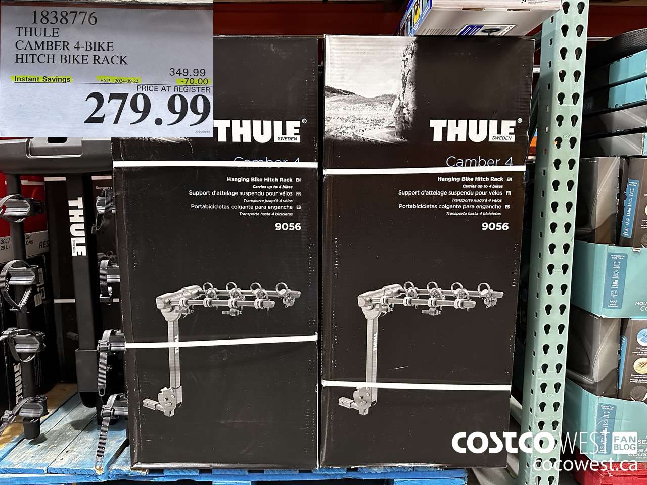 1838776 THULE CAMBER 4-BIKE HITCH BIKE RACK ($70.00 INSTANT SAVINGS EXPIRES ON 2024-09-22) $279.99