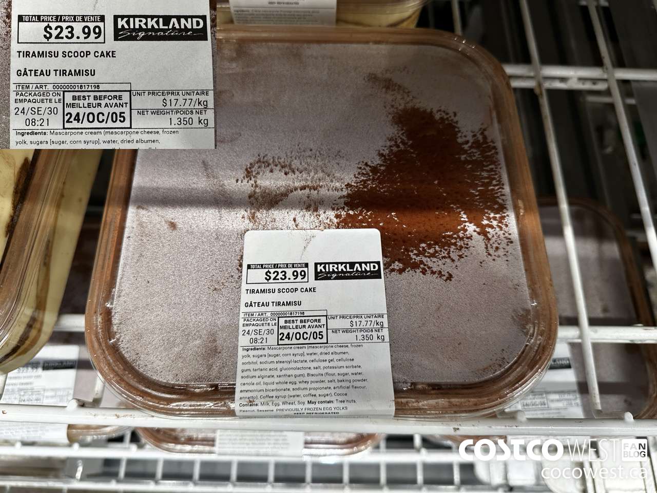 1817198 TIRAMISU SCOOP CAKE 1.350KG $23.99