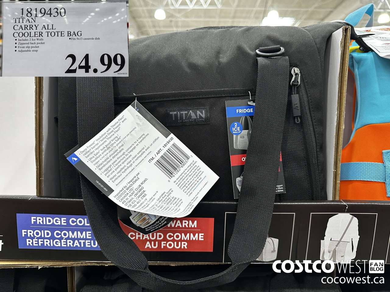 1819430 TITAN CARRY ALL COOLER TOTE BAG $24.99