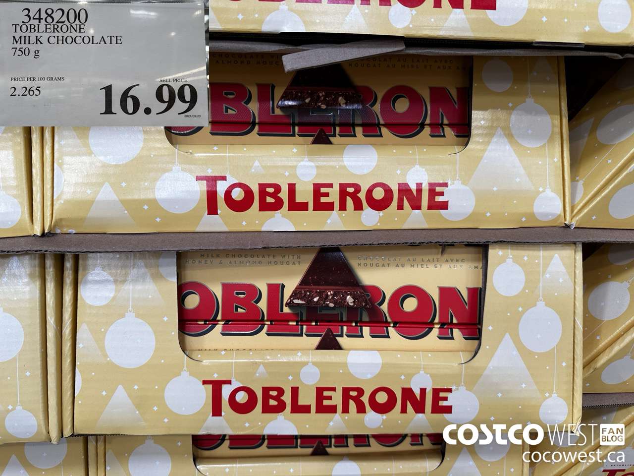 348200 TOBLERONE MILK CHOCOLATE 750 G $16.99