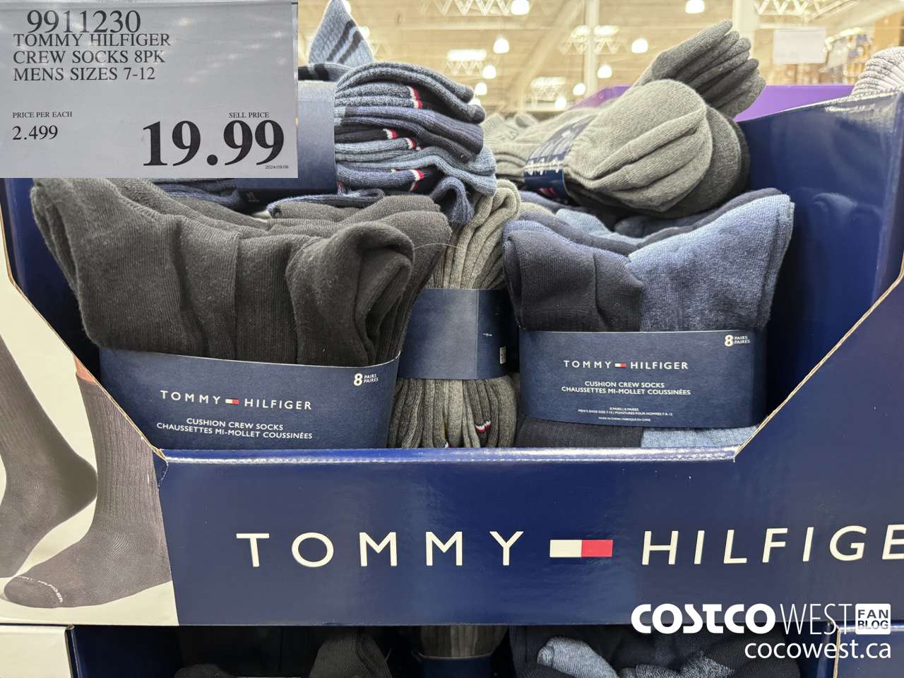 9911230 TOMMY HILFIGER CREW SOCKS 8PK MENS SIZES 7-12  $19.99